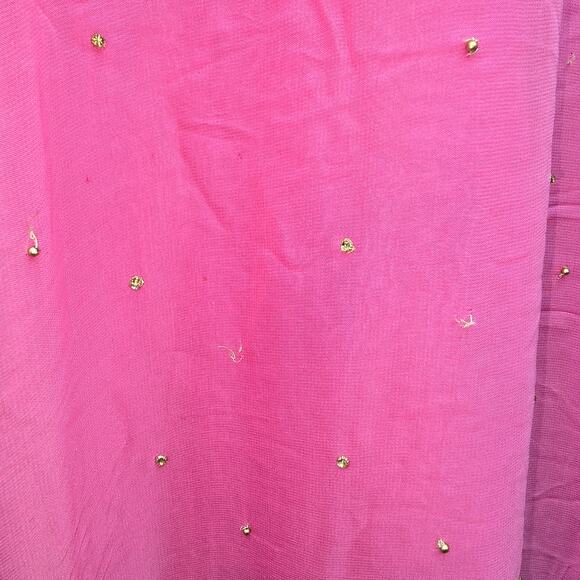 Indian Bridal Kaftan Pink Gold Beaded Rhinestone Mermaid Fairy Boho Maximalist - Picture 10 of 10